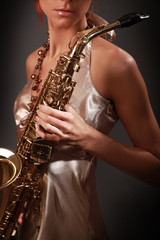 woman saxophonist