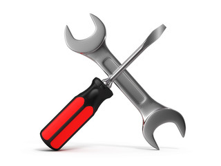 Screwdriver and wrench