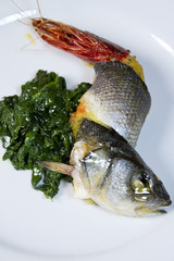 spigola agli spinaci