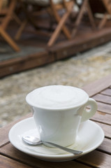 Cappuccino coffee cup outdoor