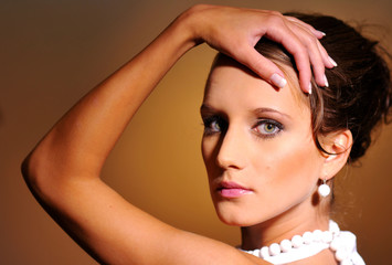 The portrait of attractive woman