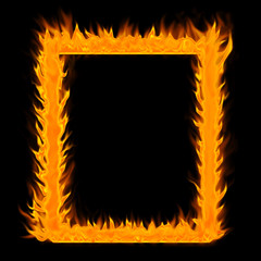 Quadratischer Rahmen aus Flammen