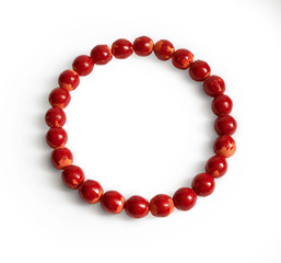 Old red wooden beads