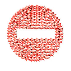 Poissons en forme de sens interdit, anthias