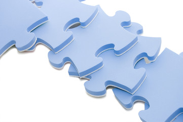 Slices of puzzle, isolated on white background