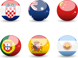 spheres with world flags