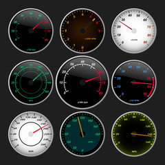 Fototapeta Speedometer and RPM gauge set obraz
