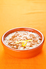 tasty cinnamon rice pudding dessert