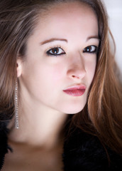 Fototapeta premium Beaty brunette looking questionable at you