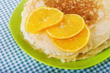 Cr&ecirc;pes parfum&eacute;es &agrave; l'orange