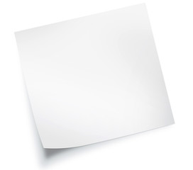White sticky note isolated on white - obrazy, fototapety, plakaty
