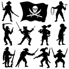 Pirates crew silhouettes Set2