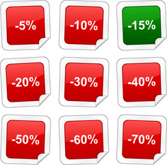 Discount sticker set. Vector buttons
