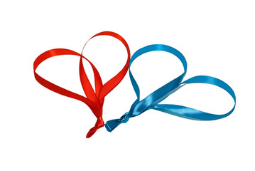 two hearts made of ribbons