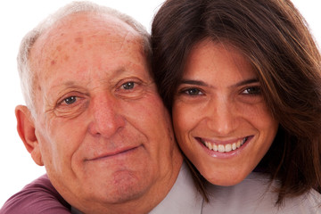 happy father and daughter