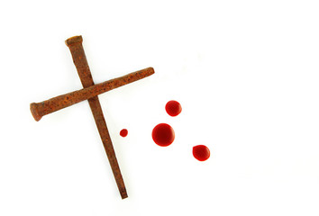 Cross of Rusty Nails and Blood Drops