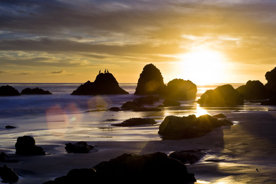 Malibu Beach At Sunset