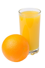 Orange and orange juice in glass
