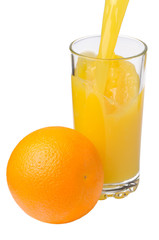 Orange and orange juice in glass