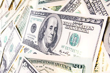 heap of American dollars (closeup)