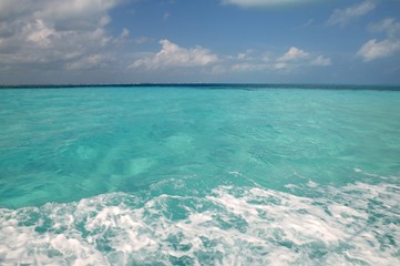 Caribbean blue turquoise sea water