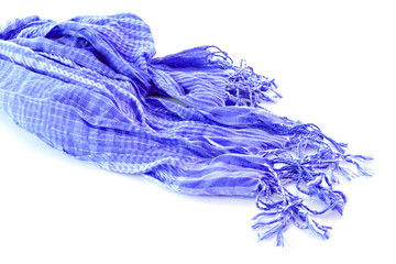 Obraz na płótnie Canvas Blue female scarf isolated on white background