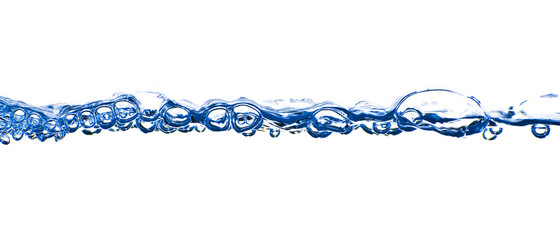 Isolated water splashing with bubbles and water drops - abstract