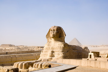 sphinx and pyramid