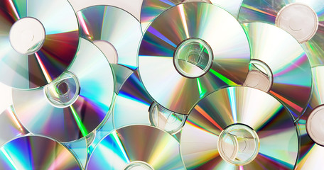 heap of dvd, cd disks - 19835472
