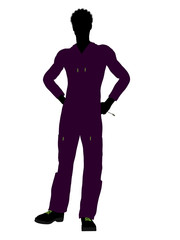 African American Mechanic Silhouette