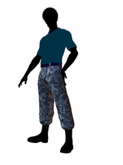 Fototapeta na wymiar African American Illustration Silhouette Soldier