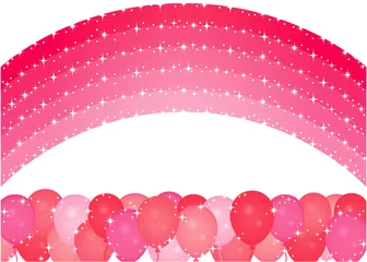 Crédence de cuisine en verre imprimé Monde magique Ballon arc-en-ciel rose