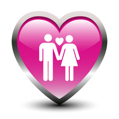 Heart Shape Couple Sign Icon