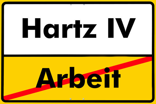 Ortsschild Hartz IV, arbeit,
