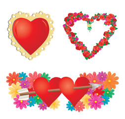 Set of valentines hearts, part 2, vector additional