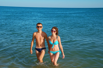 young couple on beach