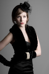 Beautiful Girl in Vintage Style Clothing