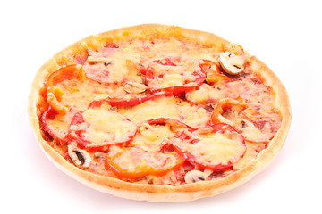Tasty pizza isolated on white