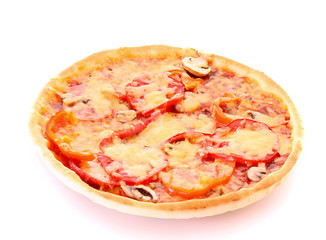 Tasty pizza isolated on white