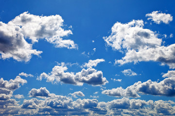 Fototapeta premium Blue sky with white clouds as background