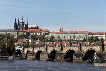 Fototapeten Prague, Charles Bridge and Prague Castle Hradcany © Gina Sanders