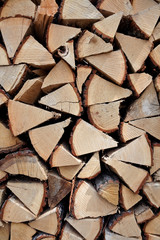 Firewood stacked in a pile of wood