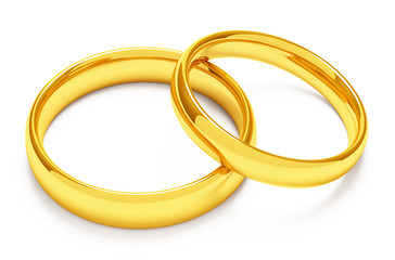 Two gold wedding rings