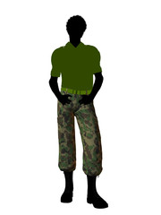 African American Soldier Illustration Silhouette