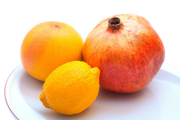 Fresh fruits on plate