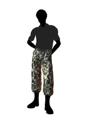 African American Soldier Illustration Silhouette