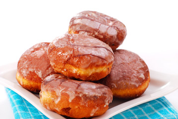 donuts with icing isolated on white