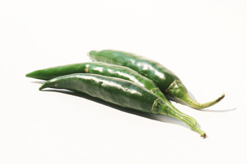 Green chili peppers, Thailand.