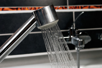 shower  with runnig water