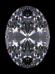 Diamond oval cut (Diamond series; isolated 3d jewellery series)